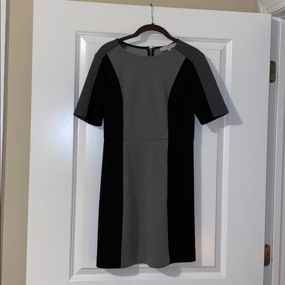 Loft grey and black panel dress